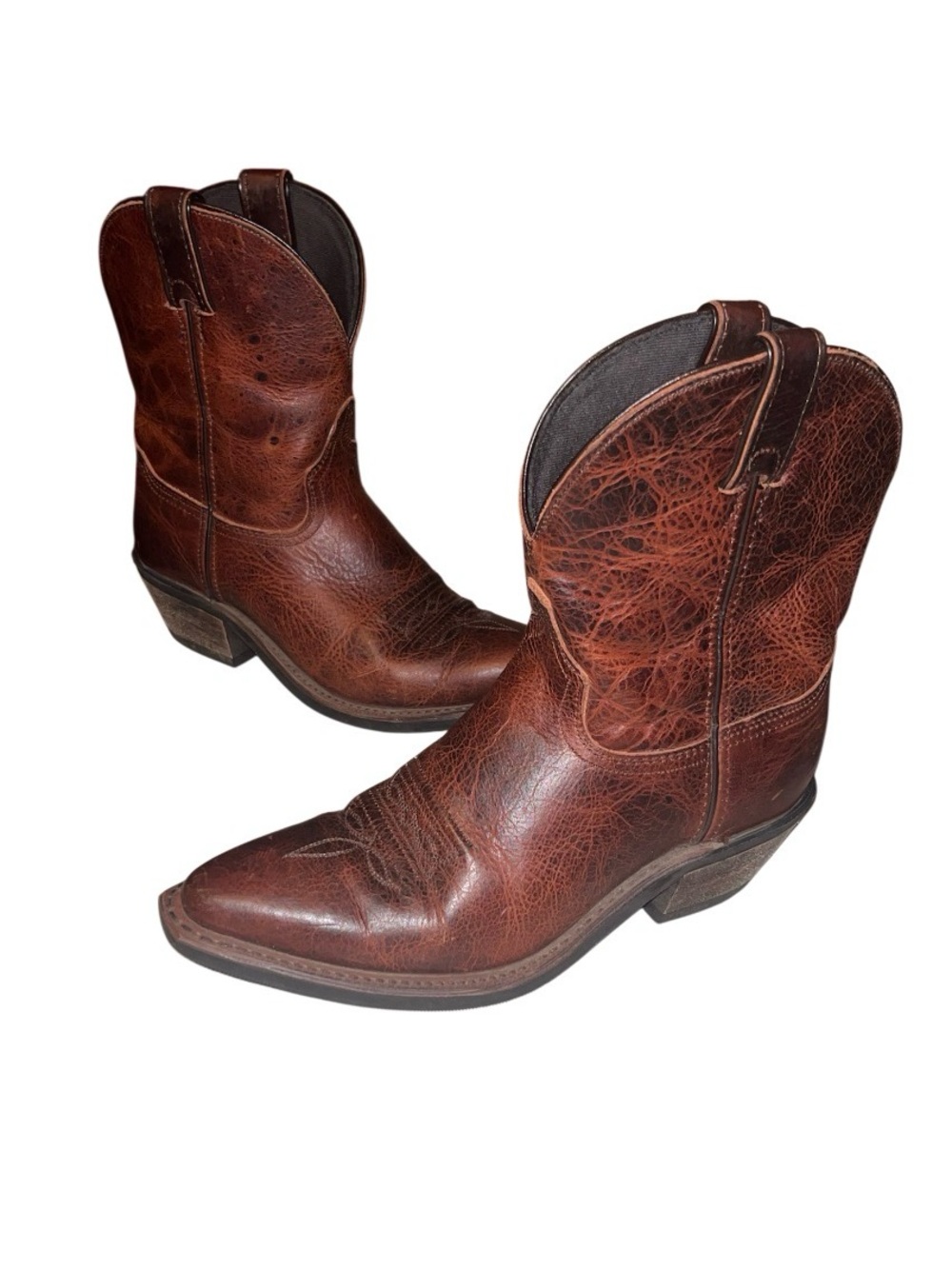 Vintage 90s ABILENE classic sassy cowboy women’s boots brown w/pattern